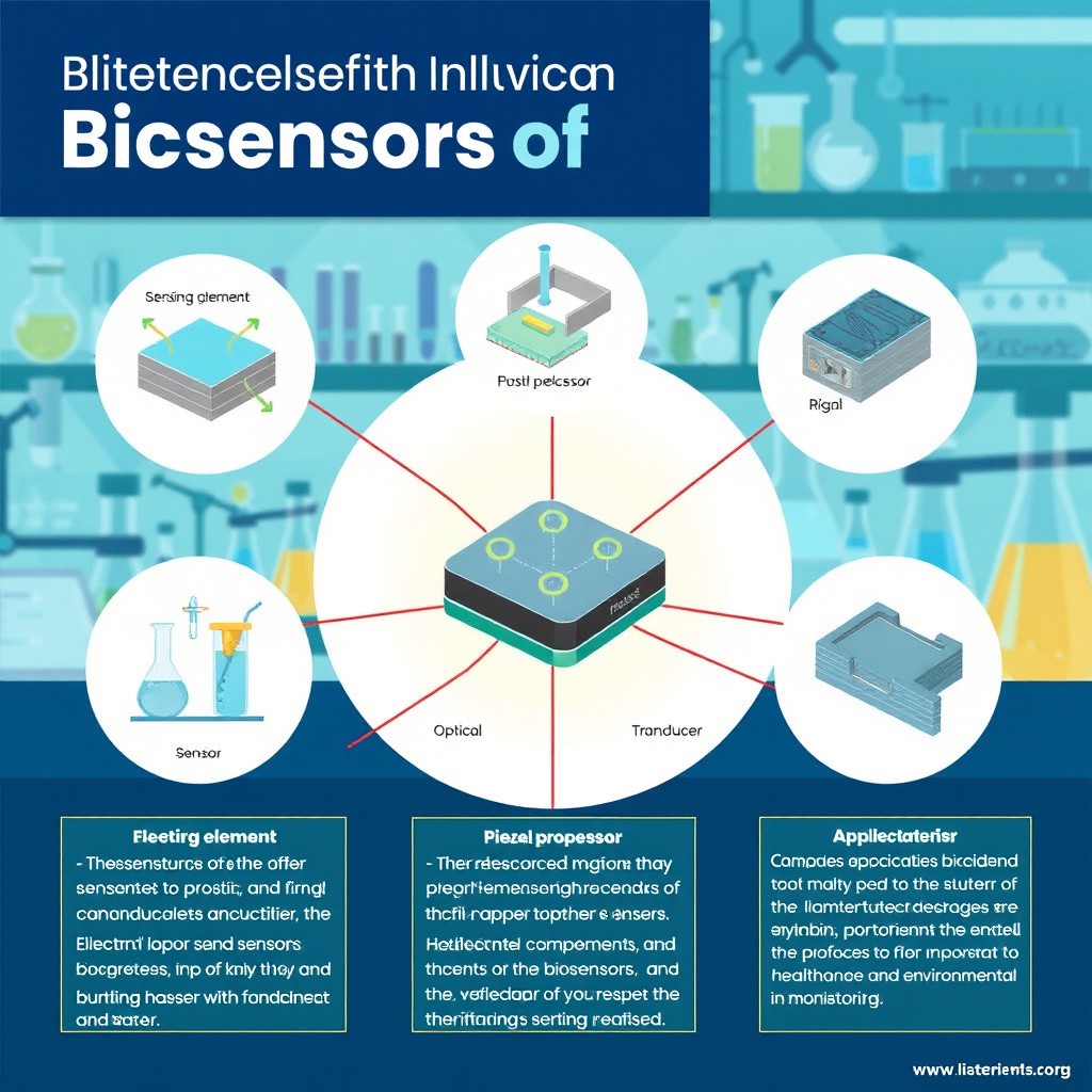An educational illustration showcasing the scientific foundations of biosensors