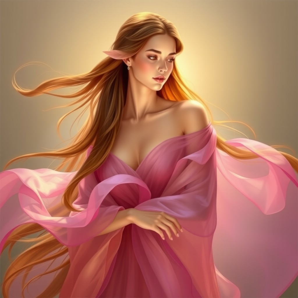 Elysia is a majestic and graceful figure, seemingly crafted from beauty itself