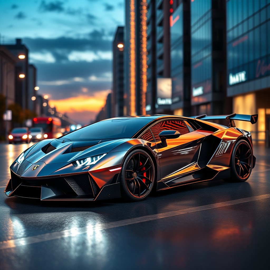 A stunning and imaginative concept car that blends the sleek, aggressive design of a Lamborghini Aventador SVJ with the elegance of a Bugatti, and the exclusivity of an Apollo IE