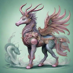 A mythical creature with intricate, fantastical details