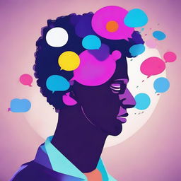 A creative and vivid animation of a person deep in thought, with thought bubbles presenting abstract imagery.