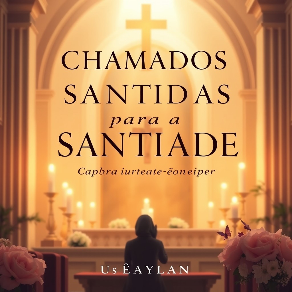 A compelling eBook cover design featuring the title 'Chamados para a Santidade: Um Clamor por uma Geração no Altar' in elegant, bold typography