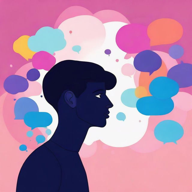 A creative and vivid animation of a person deep in thought, with thought bubbles presenting abstract imagery.