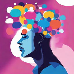 A creative and vivid animation of a person deep in thought, with thought bubbles presenting abstract imagery.