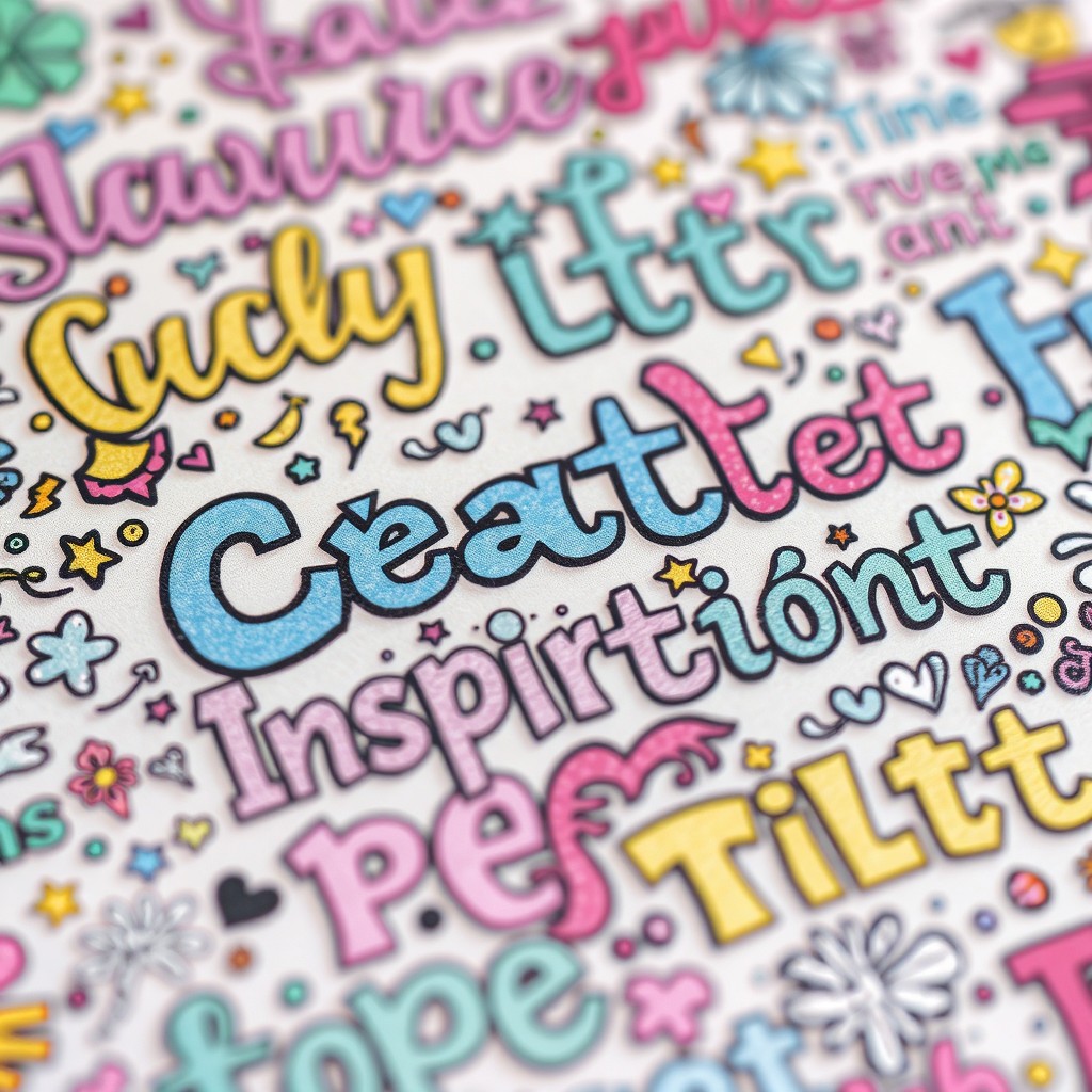Vibrant Text Collage: Inspiring Artistic Typography for Creative Spaces