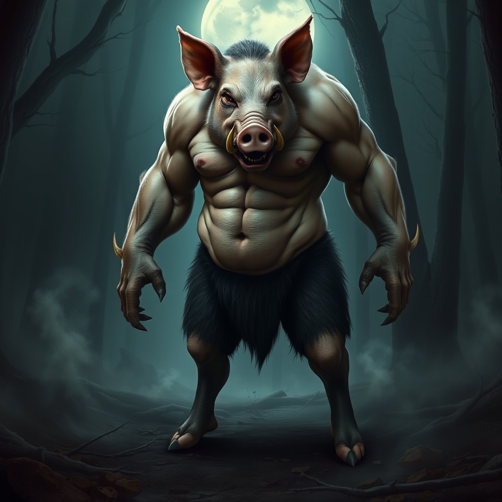 Realistic Werepig Art: A Hybrid Creature Unleashed