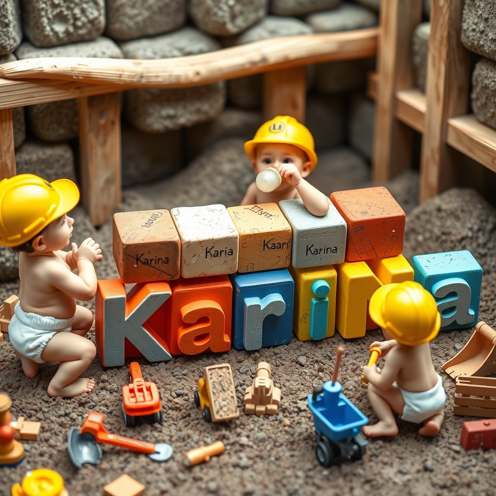 A whimsical and inspiring scene in a miniature construction site designed for children