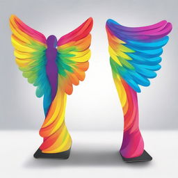 Design of a flexible banner displaying vibrant, colorful wings ideal for a selfie stand.