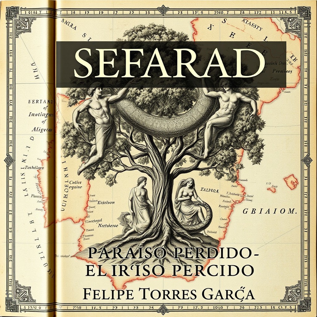 An exquisite book cover that features a detailed Renaissance-style map of the Iberian Peninsula