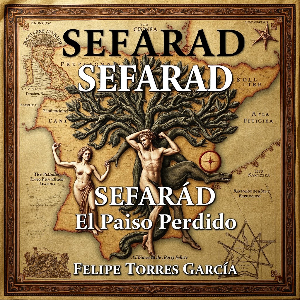 An intricately designed book cover featuring a detailed Renaissance-style map of the Iberian Peninsula