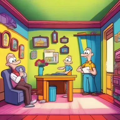 The director appointed a new set designer to furnish the cartoons with vibrant colors.