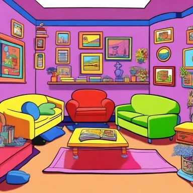 The director appointed a new set designer to furnish the cartoons with vibrant colors.