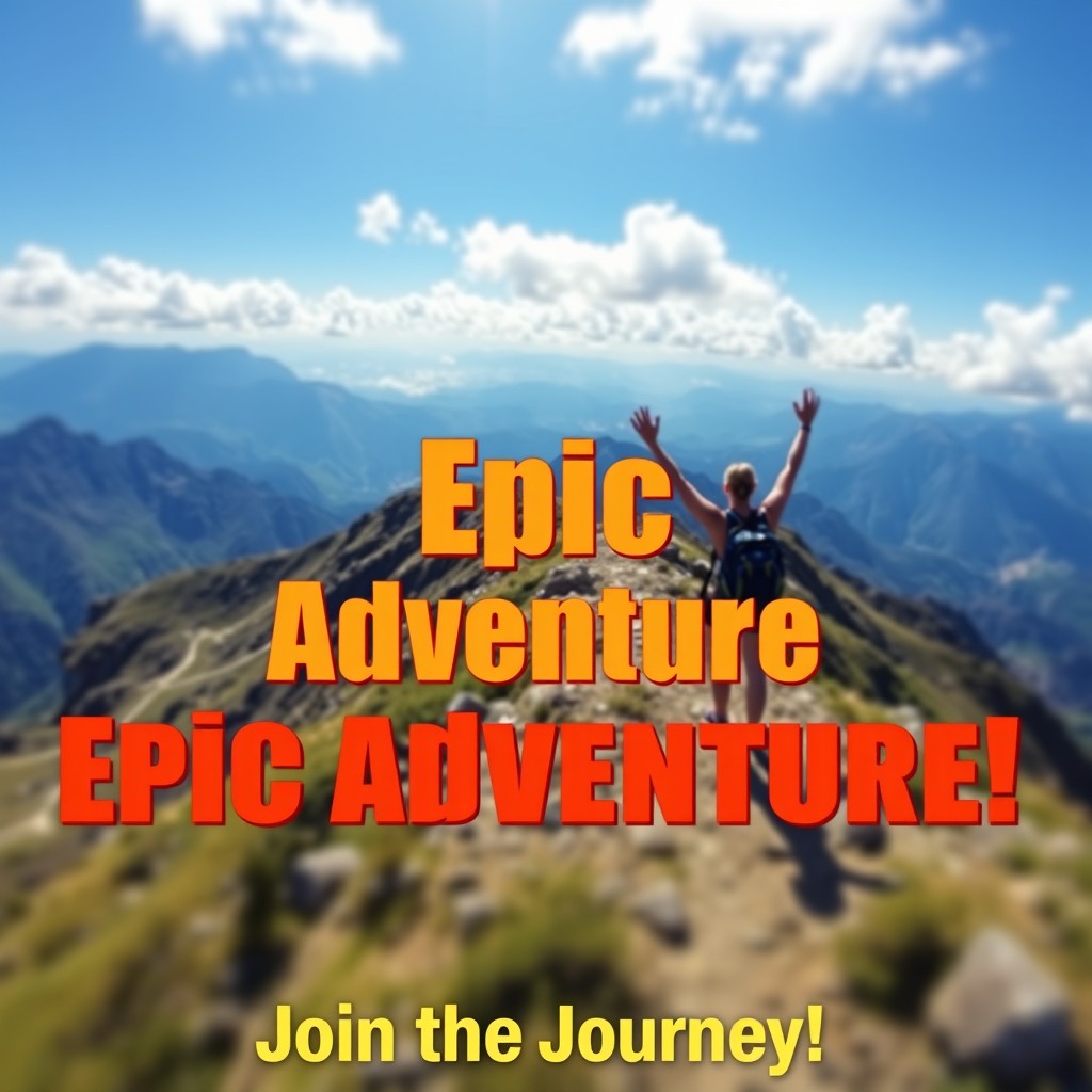 A vibrant and eye-catching YouTube video thumbnail featuring an exciting scene from an adventure vlog