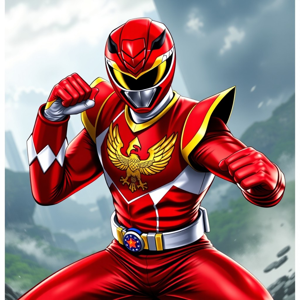 A dynamic and powerful Power Ranger from the Philippines, featuring an eagle motif in their suit