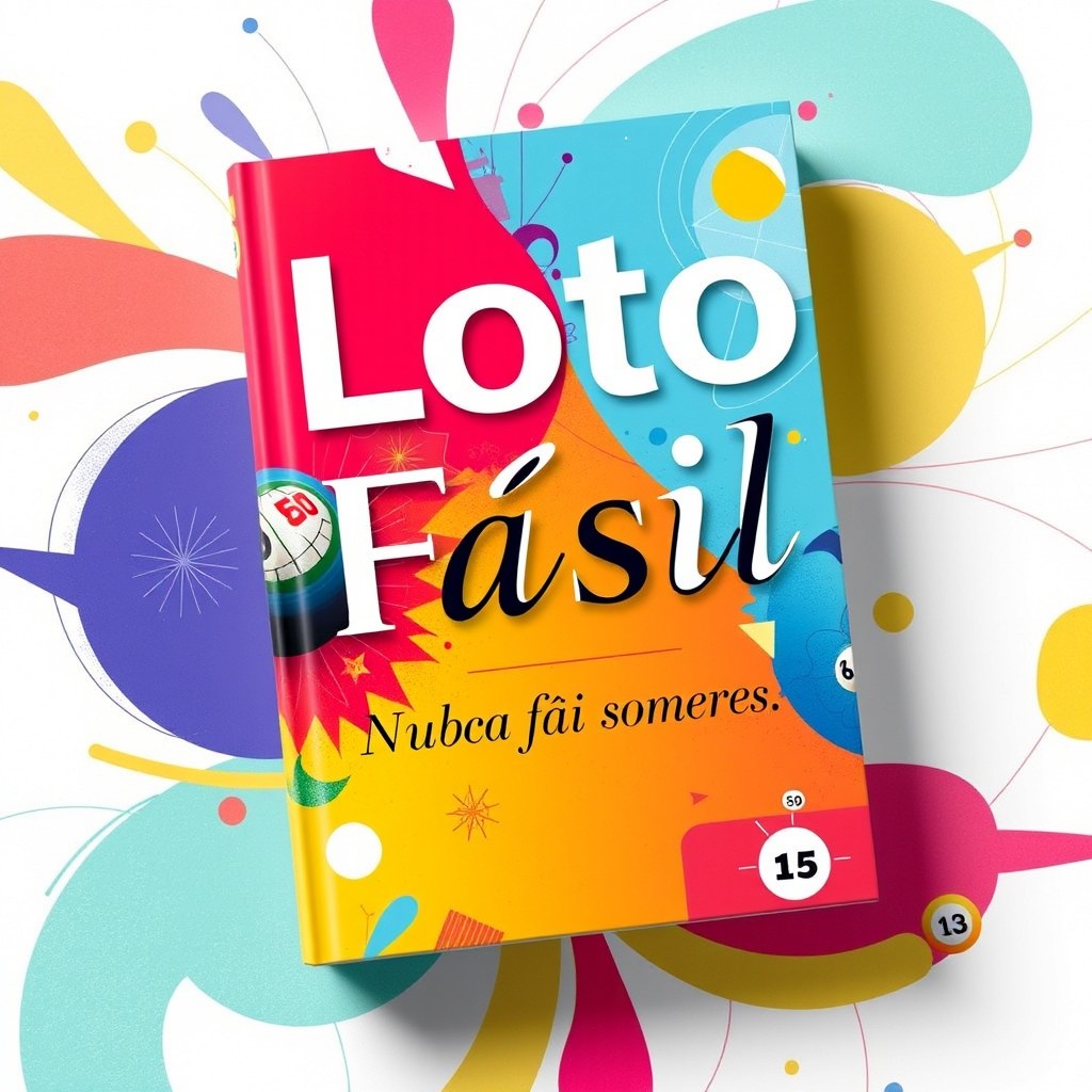 A captivating book cover design featuring the title 'Loto Fácil' prominently displayed at the top in bold, eye-catching typography