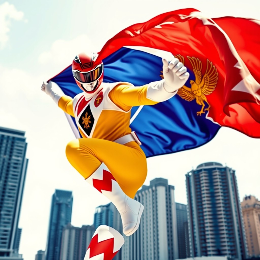 Dynamic Power Ranger Action Pose with Philippine Flag | Idyllic