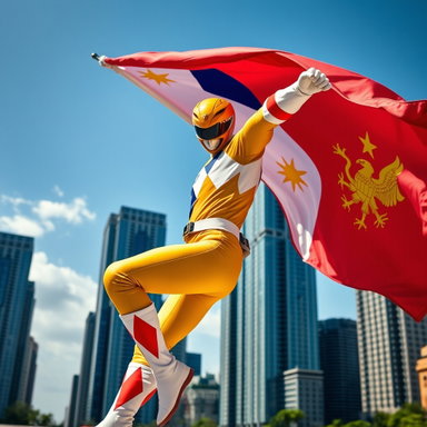 Dynamic Power Ranger Action Pose with Philippine Flag | Idyllic