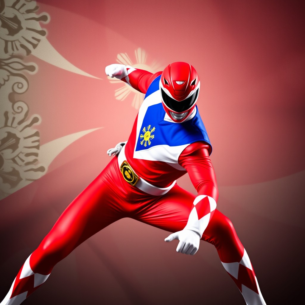 Dynamic Red Ranger Artwork Inspired by Philippine Flag | Idyllic Ideas
