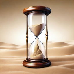 A captivating illustration of an hourglass, meticulously detailed and of the highest quality