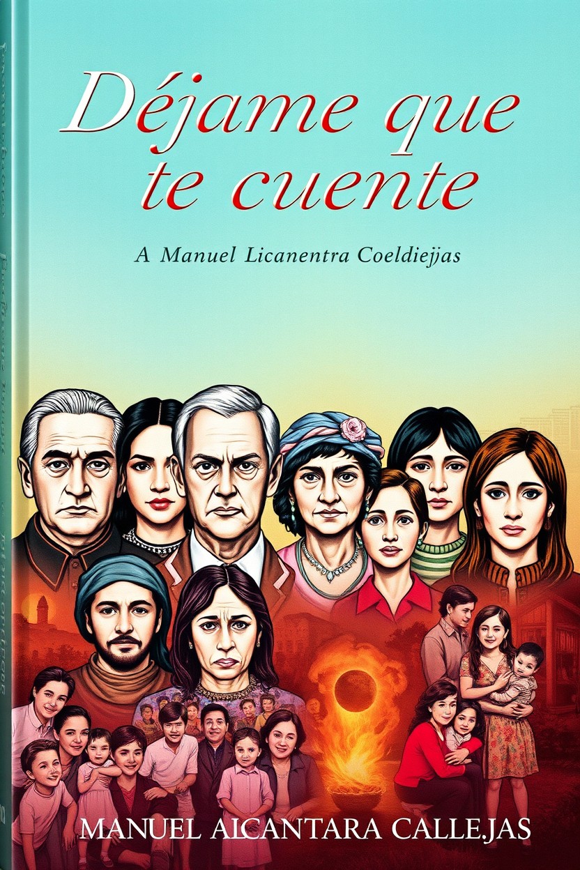 A striking book cover for an autobiography titled 'Déjame que te cuente', authored by Manuel Alcántara Callejas