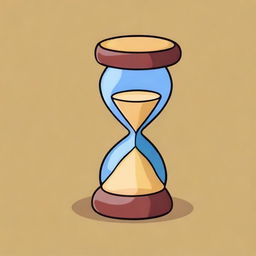 A fascinating cartoon illustration of an hourglass, meticulously detailed and of the highest quality