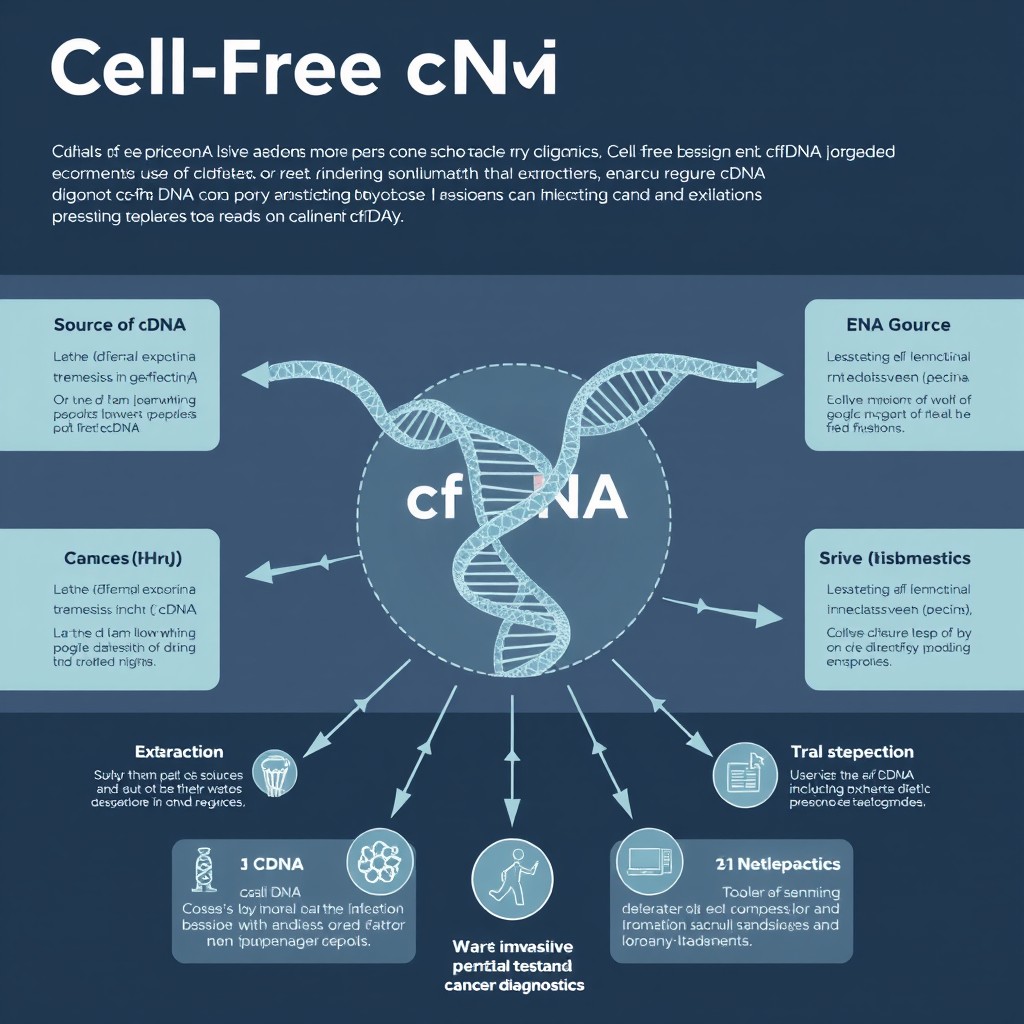 An informative and clear infographic illustrating Cell-Free DNA (cfDNA)