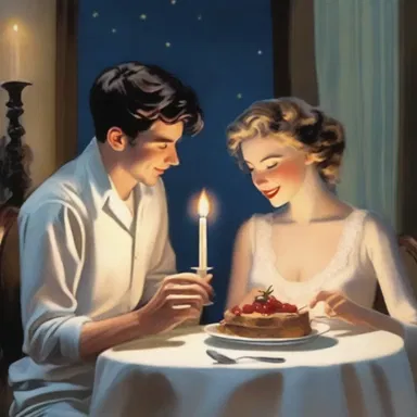 The romantic couple sat across from each other at the candlelit table, their fingers apposable as they fed each other bites of dessert.