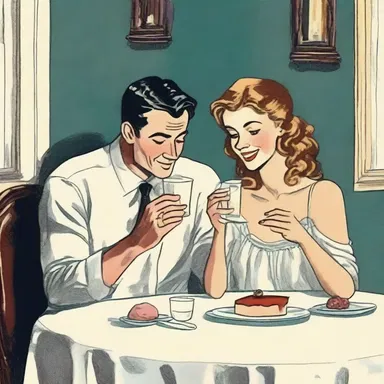 The romantic couple sat across from each other at the candlelit table, their fingers apposable as they fed each other bites of dessert.