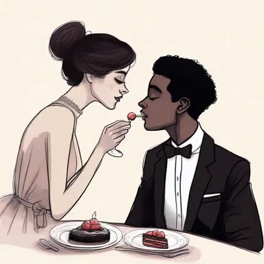 The romantic couple sat across from each other at the candlelit table, their fingers apposable as they fed each other bites of dessert.