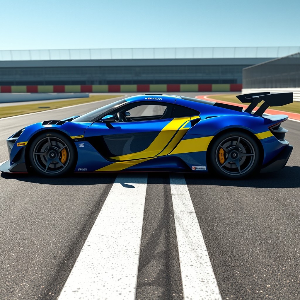 A hypercar designed with distinctive characteristics of a racing car