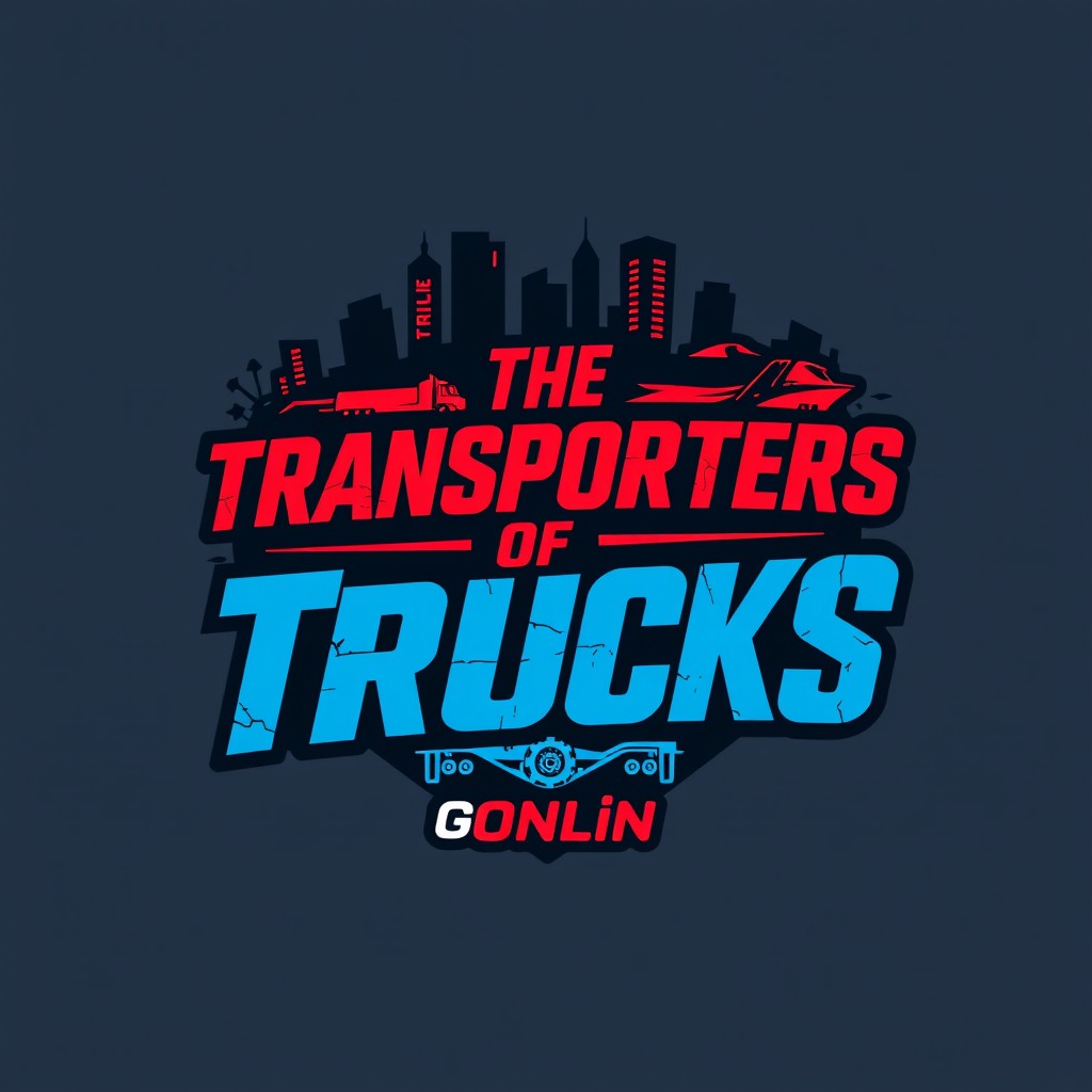 A creative and modern logo design for 'The Transporters of Trucks', themed around the aesthetics of GTA Online