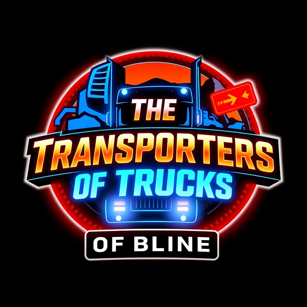 A creative and modern logo design for 'The Transporters of Trucks', inspired by GTA Online's style