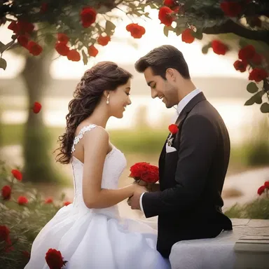 In a romantic setting, the depth of his love was fully appreciated by his partner.