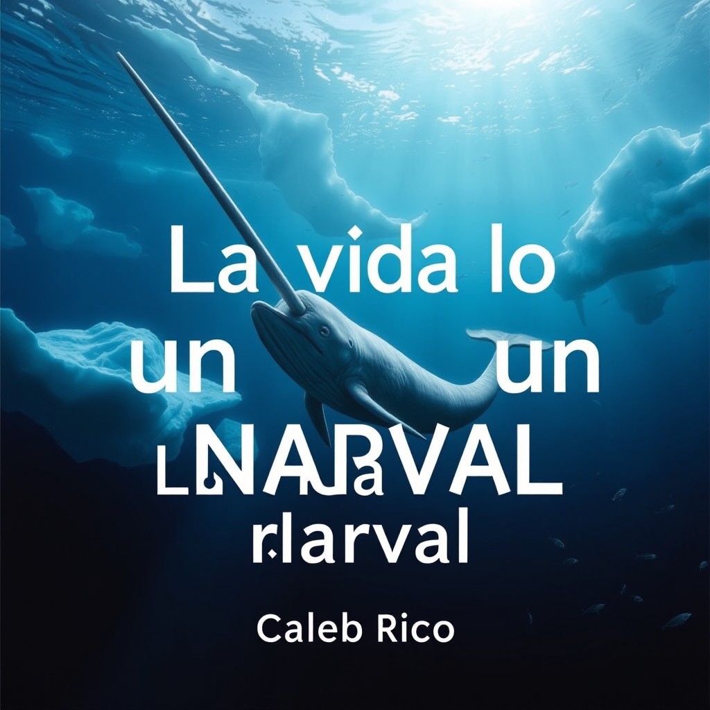 A realistic documentary-style image depicting the life of a narwhal, showcasing its natural habitat in the Arctic waters