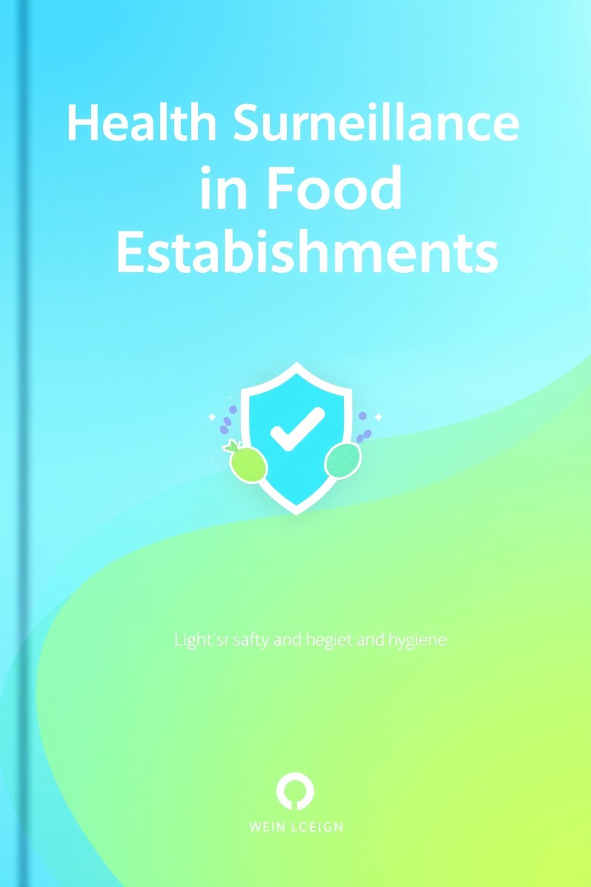 A professional and modern ebook cover design focused on health surveillance for food establishments