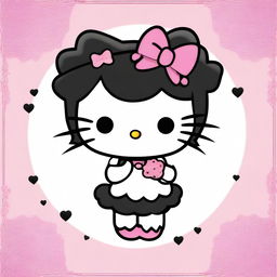 This is a high-quality digital art image featuring Hello Kitty with a twist