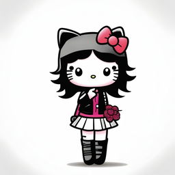 This is a high-definition digital art image showcasing a unique interpretation of Hello Kitty