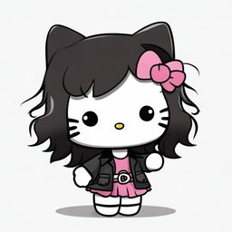 This is a high-definition digital art image showcasing a unique interpretation of Hello Kitty