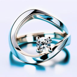 A high-quality digital image of an elegant engagement ring, featuring two brilliant diamonds set in a lustrous white gold band