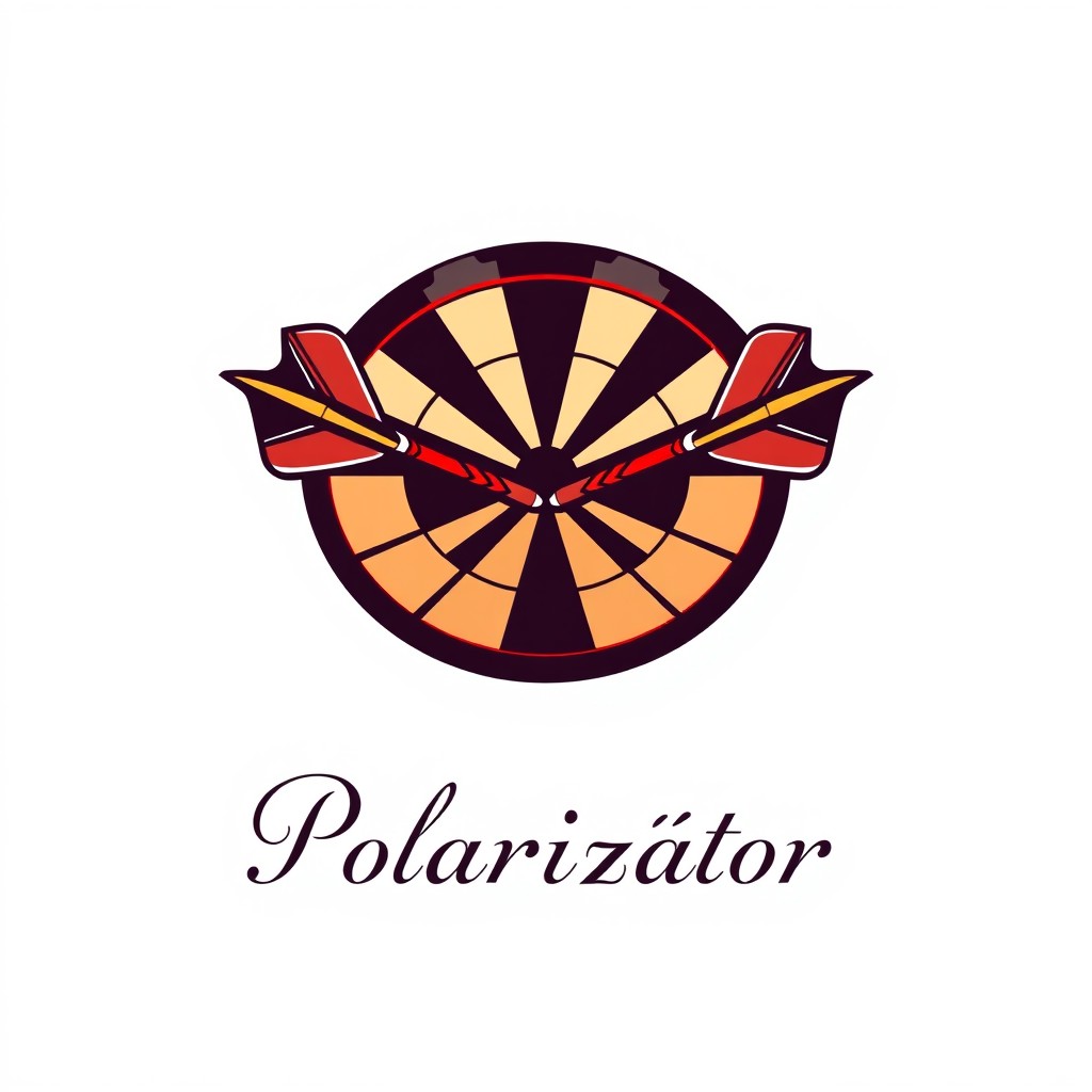 Two stylized darts facing each other, symbolizing polarization