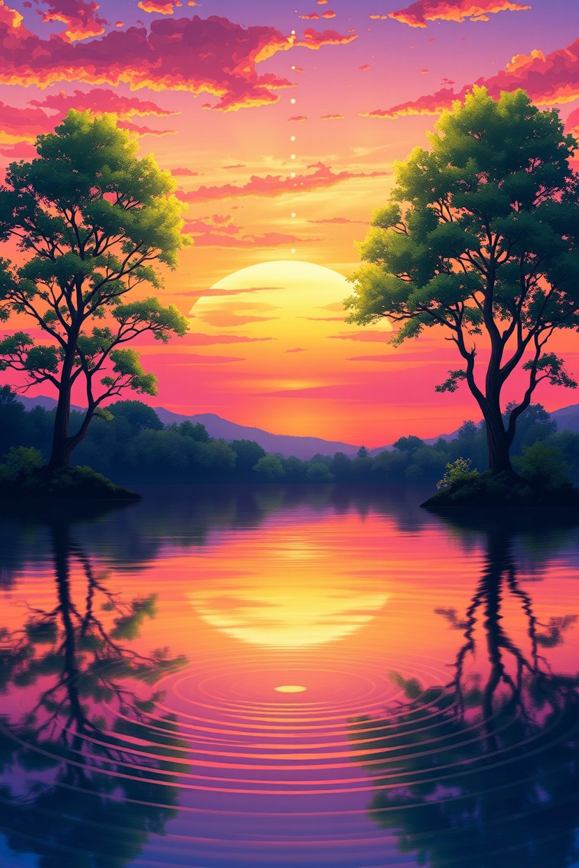 A mesmerizing illustration of a serene and ethereal landscape inspired by the themes of spirituality and prayer