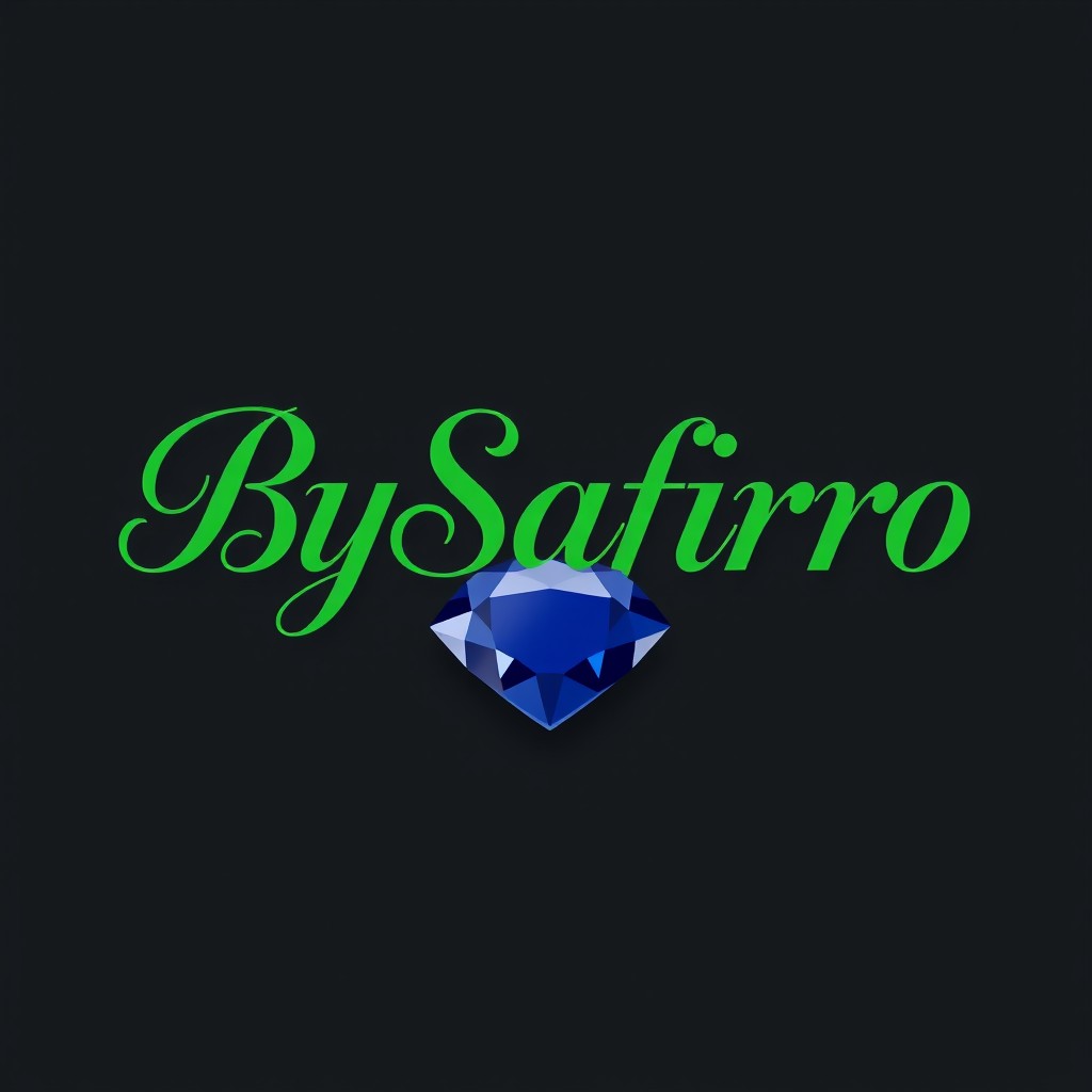 A professional logo design for the name 'BySafirro' in elegant calligraphy