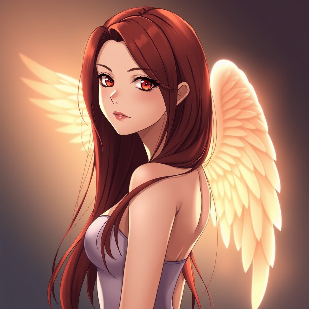 A stunning anime-style illustration of a woman named Joly, who is 46 years old