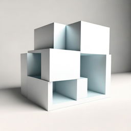 A digital art piece displaying a unique arrangement of cubes