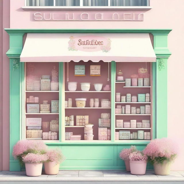 An image of a charming shop named 'Sunclover'