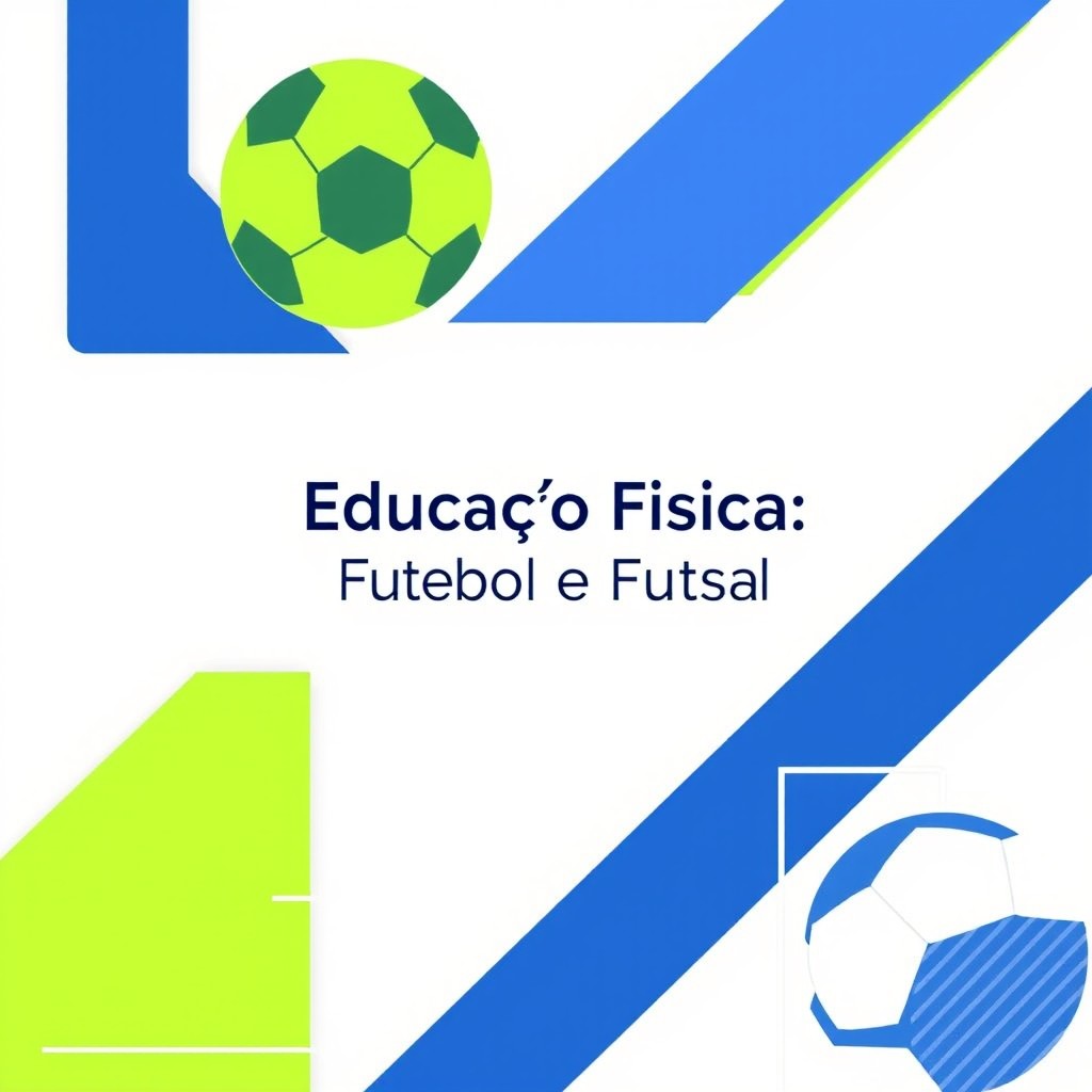 A minimalist geometric design for a physical education cover page focusing on football and futsal