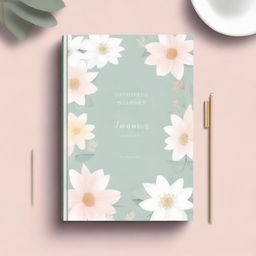 A high-quality digital art image of an aesthetic book cover for a daily journal planner