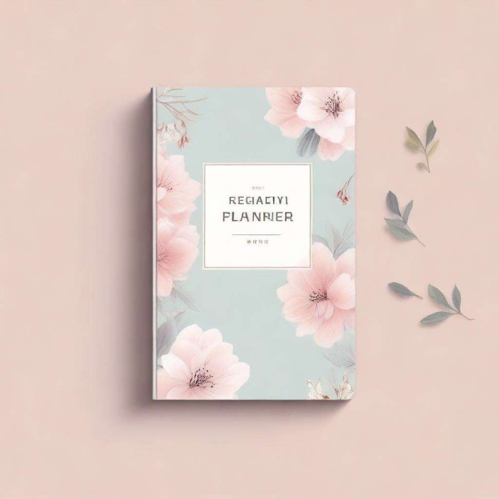 A high-quality digital art image of an aesthetic book cover for a daily journal planner