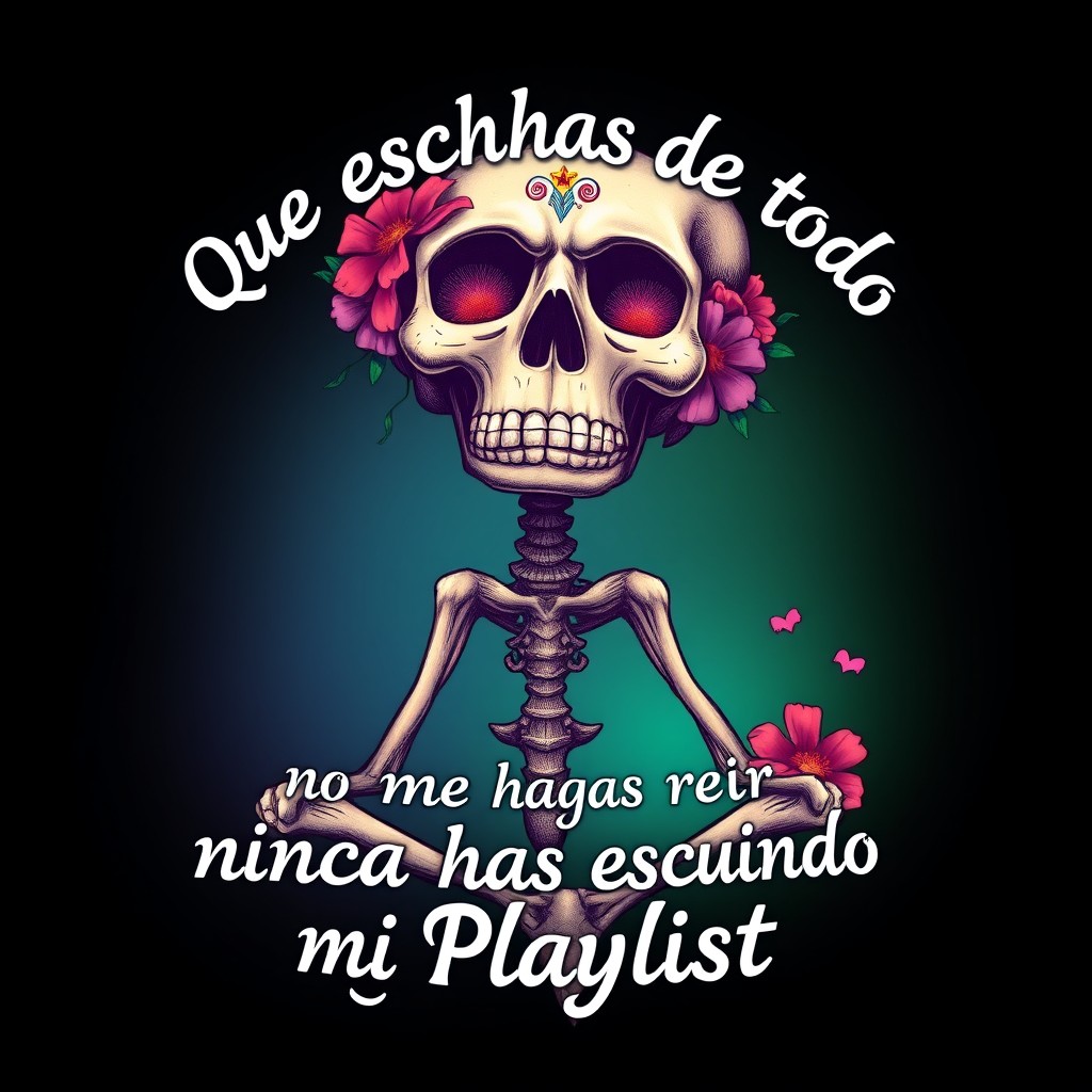 A beautifully detailed skull sitting upright, with a playful expression