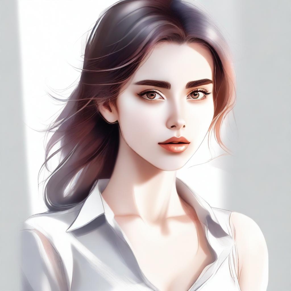 A high-quality digital art piece featuring an attractive young woman